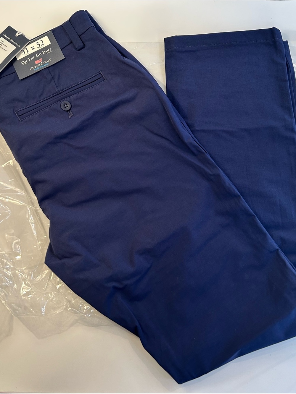 New NWT Vineyard Vines Men's Navy Deep Bay On the Go Performance Pants Sz 31x32